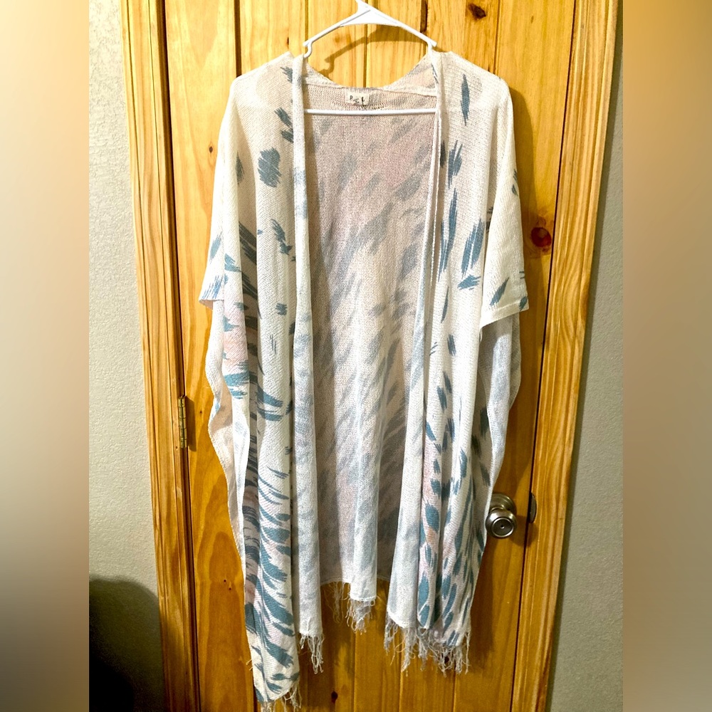POL size S/M lightweight open-front loose-knit kimono/topper